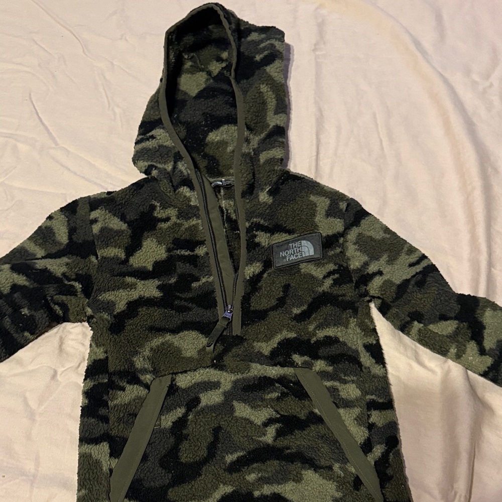 The North Face Green Camouflage Fleece Pullover
